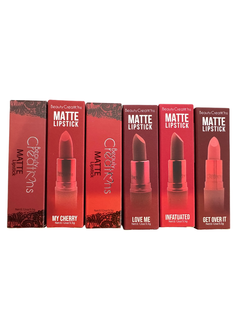 Set de 6 Labiales Matte LS10 Tempted de Beauty Creations