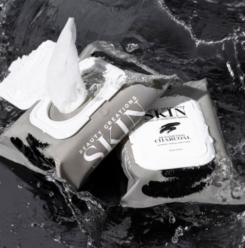Toallas desinfectantes Detonifying Charcoal Beauty Creations 6 paquetes x 30 wipes