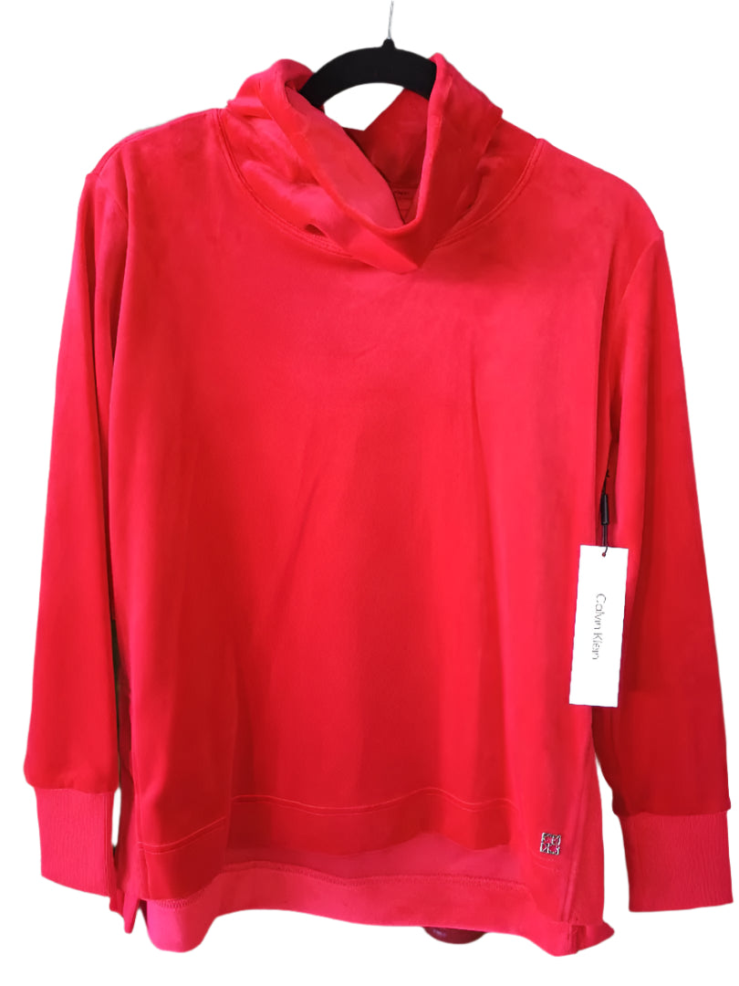 Sueter gamusa rojo cuello tortuga Calvin Klein