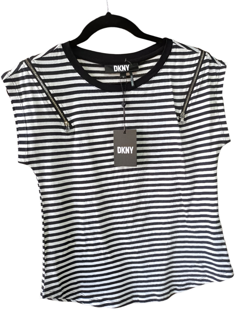 Blusa blanca con rayas DKNY