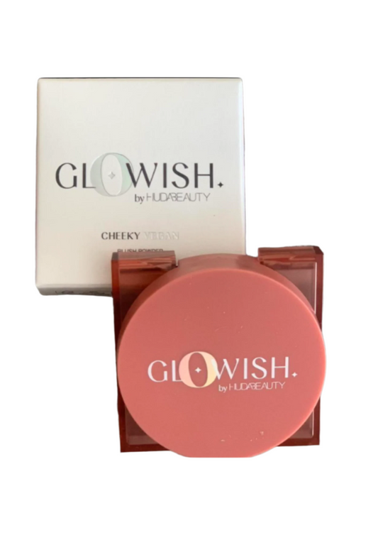 Rubor en Polvo Cheeky Vegan Glowish de HudaBeaudy Tono 02 Caring Coral