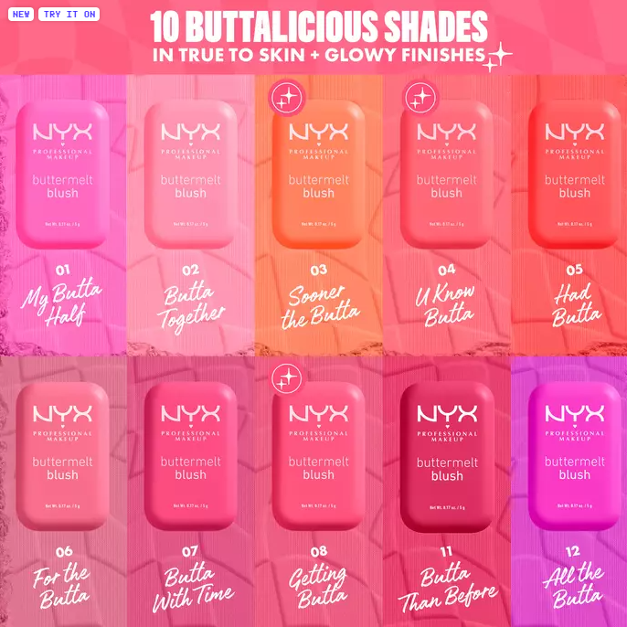 Rubor Cremoso en Polvo de NYX Tono Getting Butta
