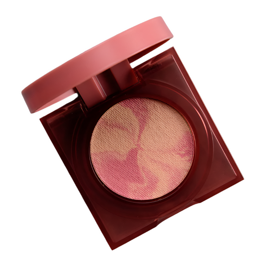 Rubor en Polvo Cheeky Vegan Glowish de HudaBeaudy Tono MIlky Rose