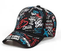 Gorra Negra Estampado Letras