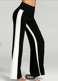 Pantalon Blanco Franja Negra